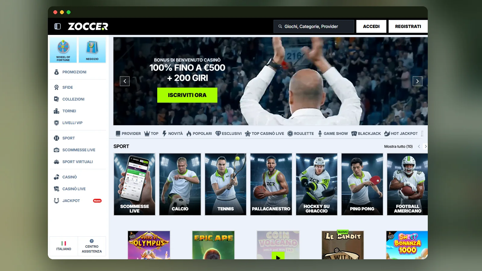 Zoccer login