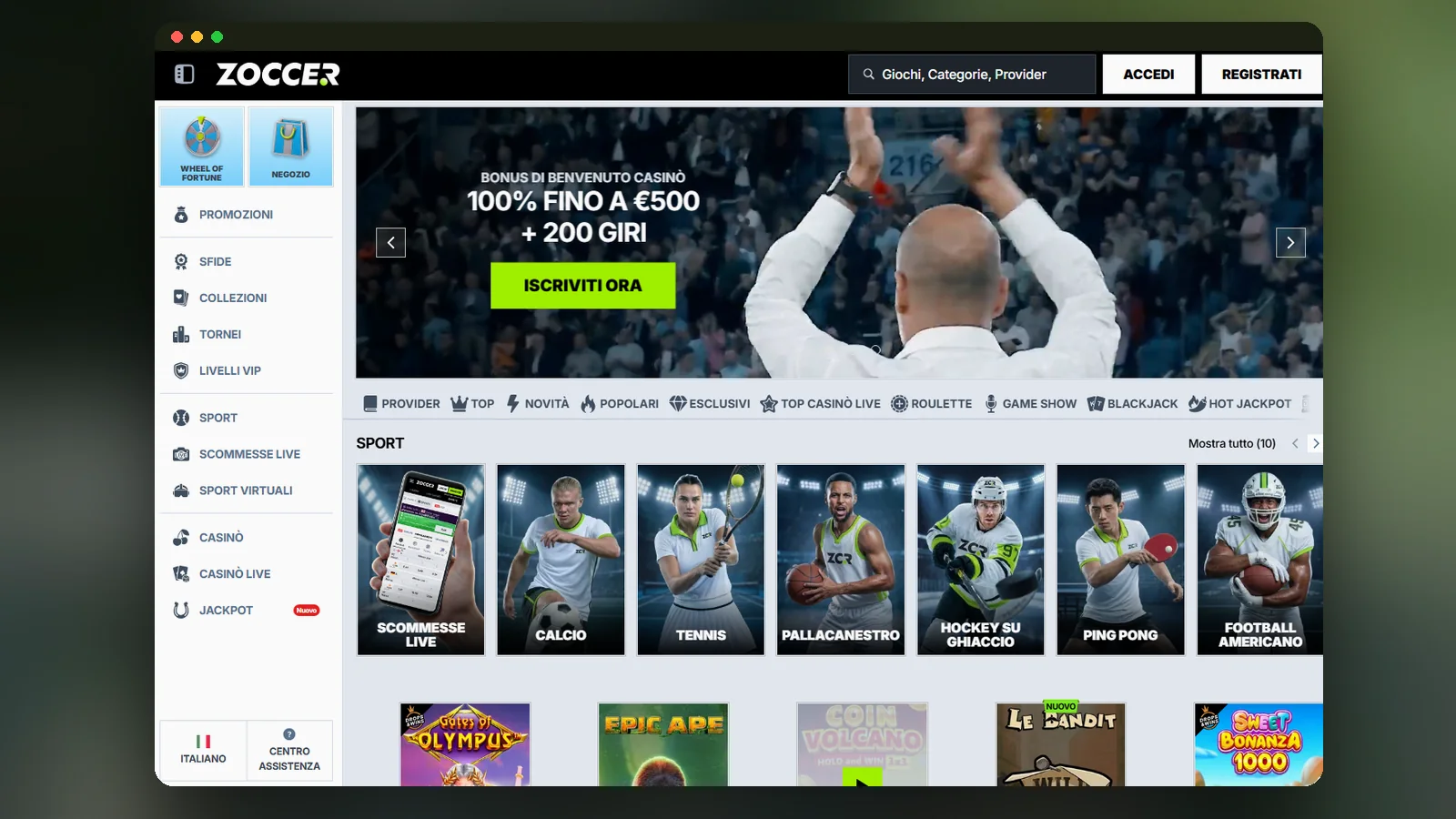 Zoccer scommesse